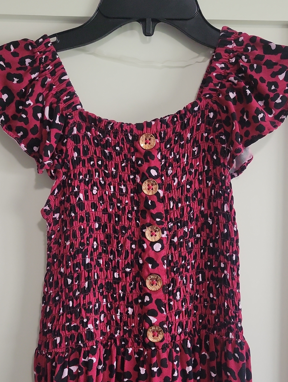 Vince Camuto Pink and Black Leopard Print Dress